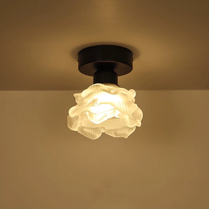 Nordic Simple LED Small Rose Aisle Light American Retro Corridor Balcony Ceiling Light Entrance Glass Entrance Light