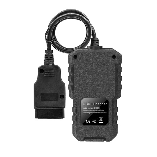 OBD2 car diagnostic code reader fault analyzer decoder with color display shows engine check CY3001