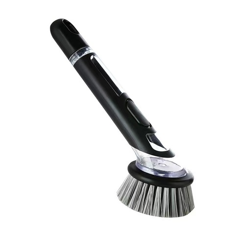 Manufacturer's new automatic liquid-adding pot-washing brush, multi-functional cleaning brush that presses to release liquid, kitchen stove long-handled pot-washing brush