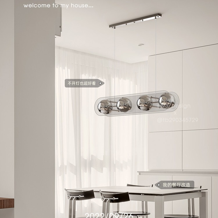 Led lamp vintage Bauhaus Nordic medieval style restaurant chandelier study bar simple long dining table lamp