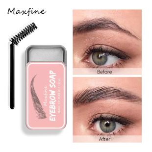 Cross-Border Makeup Maxfine Eyebrow Cream Wholesale Eyebrow Styling Soap Plastic Transparent Refreshing Long-Lasting Natural Hot Style Dyeing