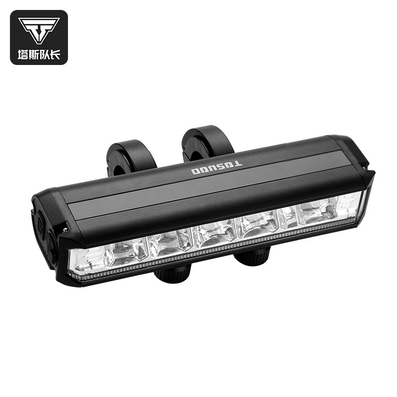 Captain Tas Bicycle Light Night Riding Strong Light Flashlight USB Rechargeable Headlight Rainproof Mountain Bike Riding Equipment