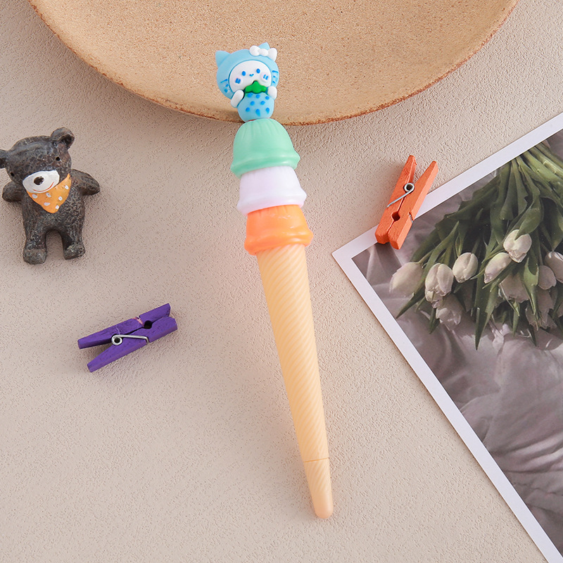 Bolígrafo de góner Haagen-Dazs Bolígrafo de góner de cono de dibujos animados Bolígrafo de góner de helado Papelería creativa Regalo de premio para estudiantes