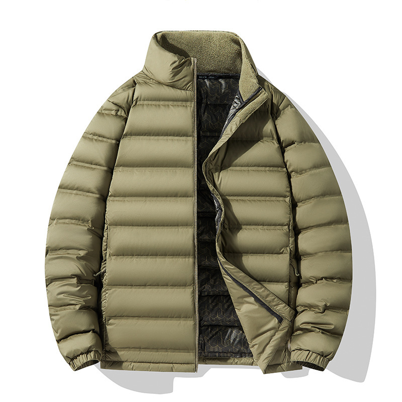 New plus size couple's lightweight down jacket stand collar 90 duck down net men's plus size men's and women's down jacket