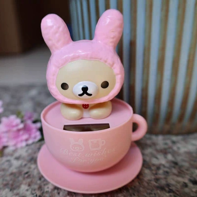 Car ornaments: Cute Cartoon Car Interior - pink-bear