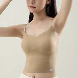 美背8130#长款固定杯一体背心衣架包装轻裸衣L-XL亲肤百搭内衣尾