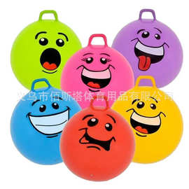 现货充气手柄球羊角球pvc儿童玩具幼儿园卡通跳跳球瑜伽球健身球