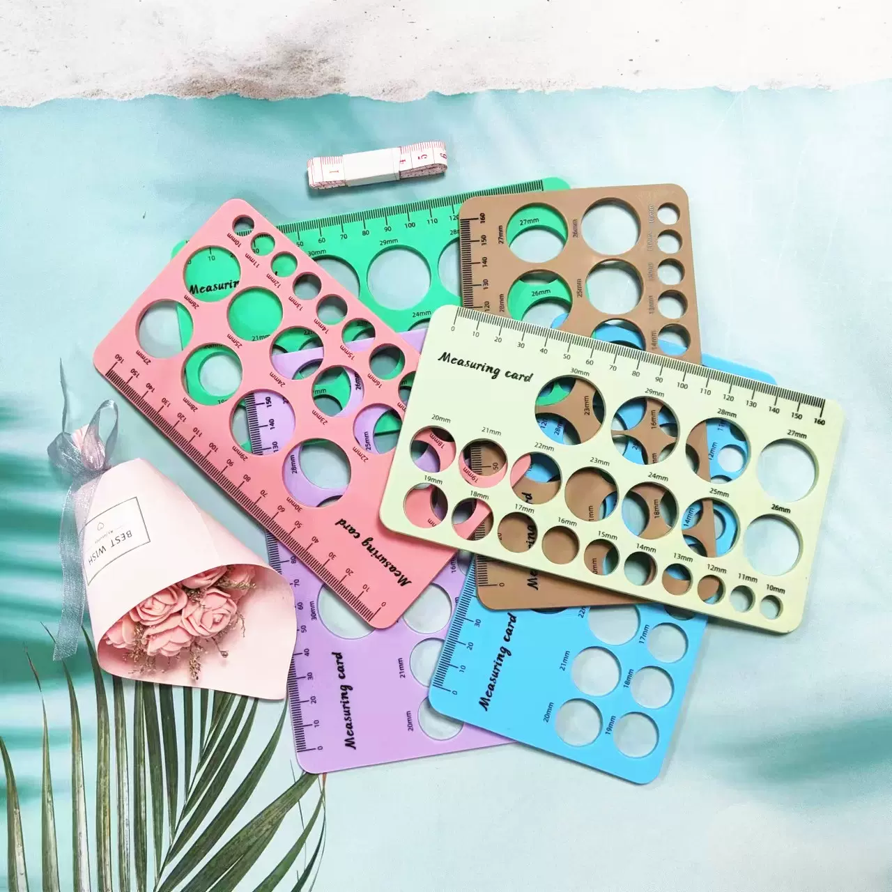 跨境热卖硅胶奶嘴测量尺可印LOGO硅胶吸奶器乳头测量尺奶头测量尺