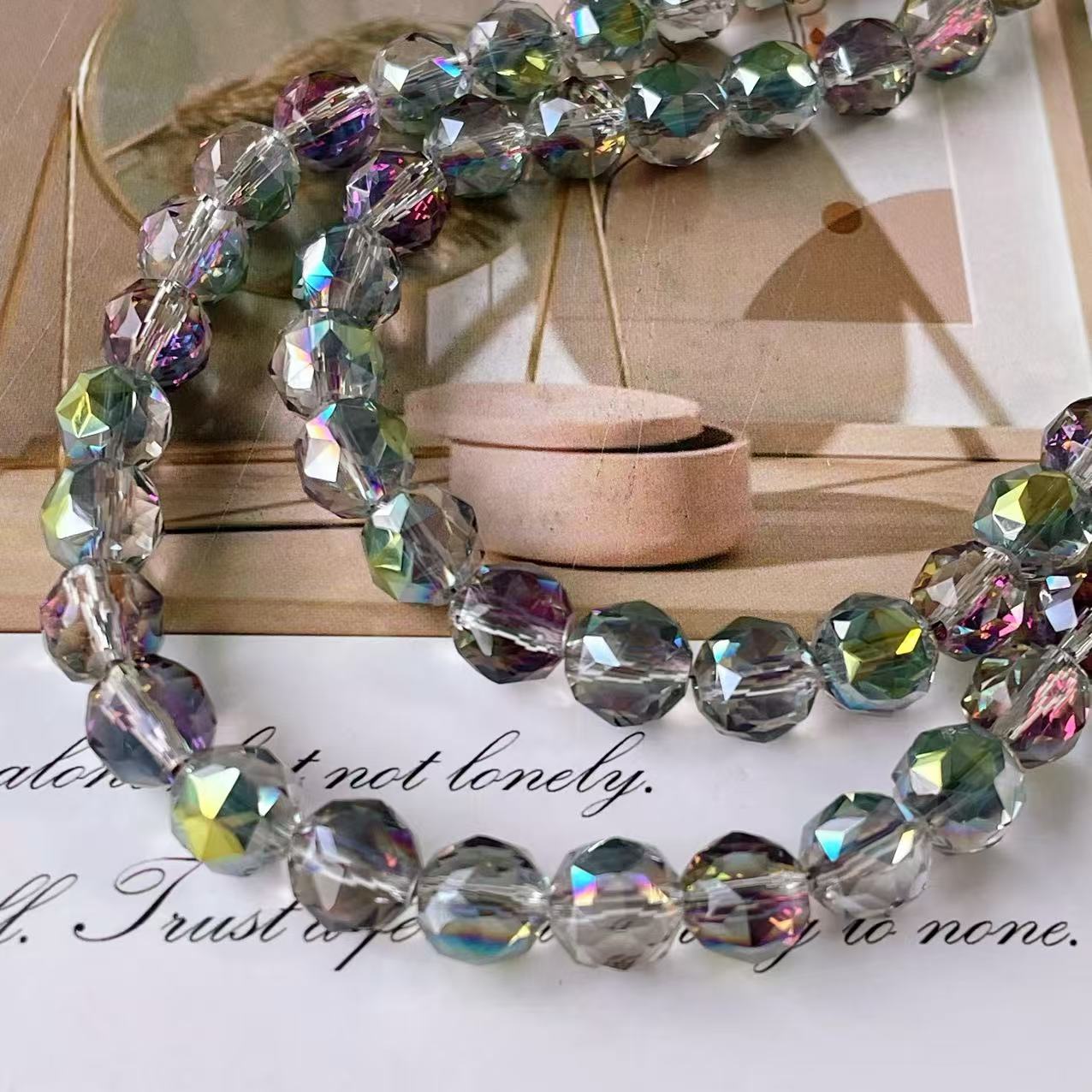Bola de flores de 8mm Jingjing K9 cuentas sueltas de cristal 64 superficies cortadas con cuentas Accesorios de joyería hechos a mano de bricolaje Pulsera Collar lote suelto image 19