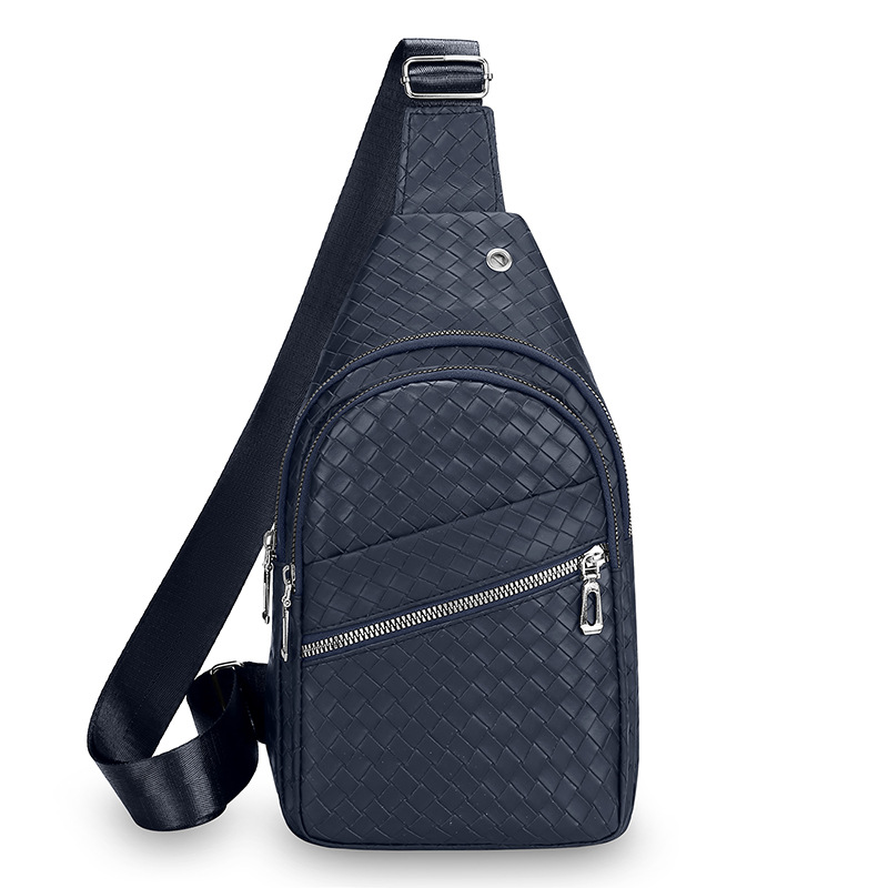 Bolso de pecho de hombre nuevo tejido patrón PU bolso de pecho hombre al aire libre ocio deportivo mochila al por mayor