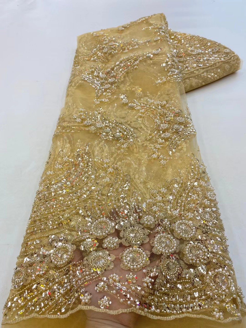 La industria pesada del tubo del grano de la boda vestido de noche de moda europea y americana de encaje de tela de encaje de boda JX2647 image 10