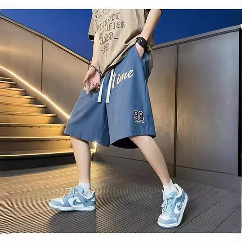 Trendy American Short Shorts Men's Summer Simple Casual Thin Pants Five-Finger Hip-Hop Retro Blue Basketball Fitness Underwear