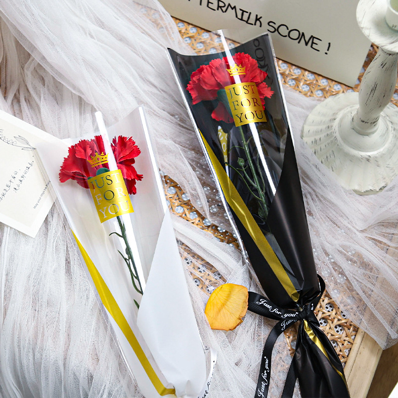 Gilding inglés corona flor solo bolso al por mayor tienda de flores impermeable flor solo bolso ramo bolsa de embalaje