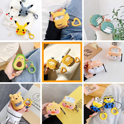 厂家促销适用苹果airpods1/2/3/pro耳机硅胶保护套壳小黄人萌萌龙|ru