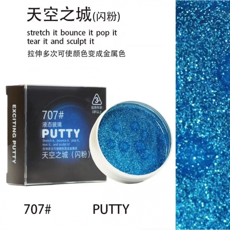 Mud americano, barro de vidrio líquido, juguete de descompresión de fluido no newtoniano, barro de color de rebote que cambia de color