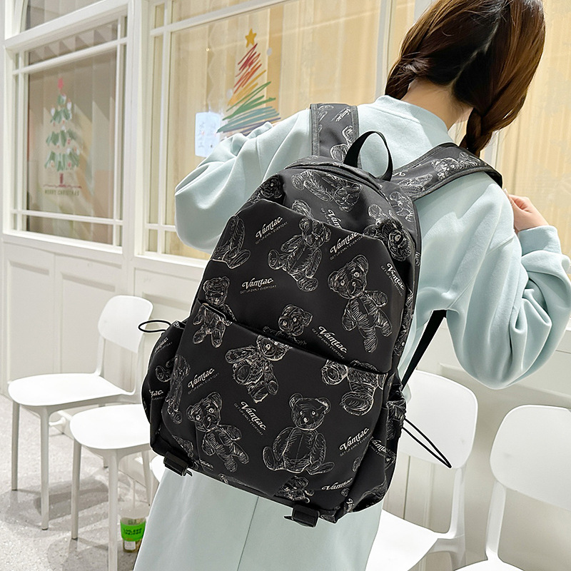 Mochila escolar femenina de nuevo estilo al por mayor versión coreana de gran capacidad para estudiantes de secundaria y preparatoria mochila de todo fósforo para computadora de viaje de ocio