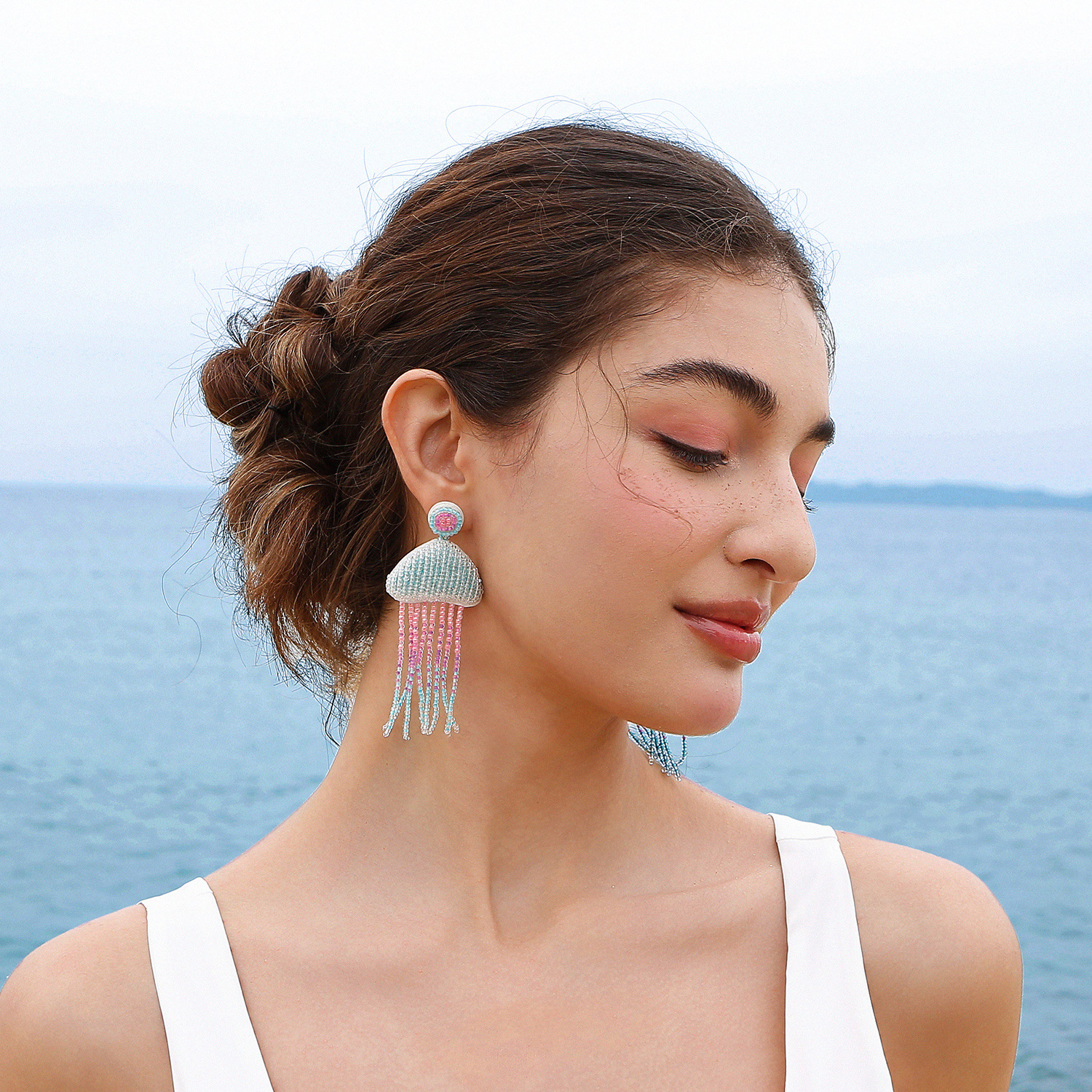 1 Pair Beach Modern Style Classic Style Animal Starfish Glass Seed Bead Drop Earrings display picture 9
