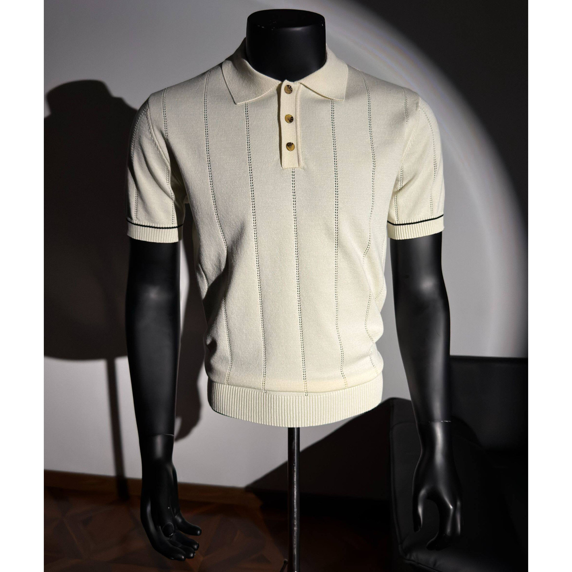 Camisas de polo de manga corta, camisetas de punto, camisetas comerciales anti rayas, hielo, fábrica de verano transfronteriza al por mayor