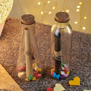 Nostalgic Retro Wishing Glass Bottle Letter Bottle Floating Bottle Empty Bottle Love Letter Confession Bottle Apology Creative Heart Gift