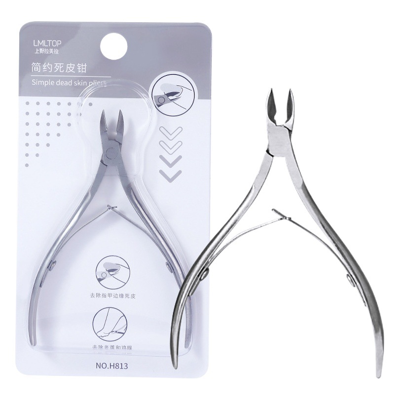 Ramila de acero inoxidable tijeras de piel muerta solo paquete de piel muerta belleza cortaúñas tijeras de manicura al por mayor H813