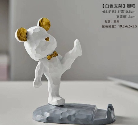 White phone holder, with little bears, 1 pieces