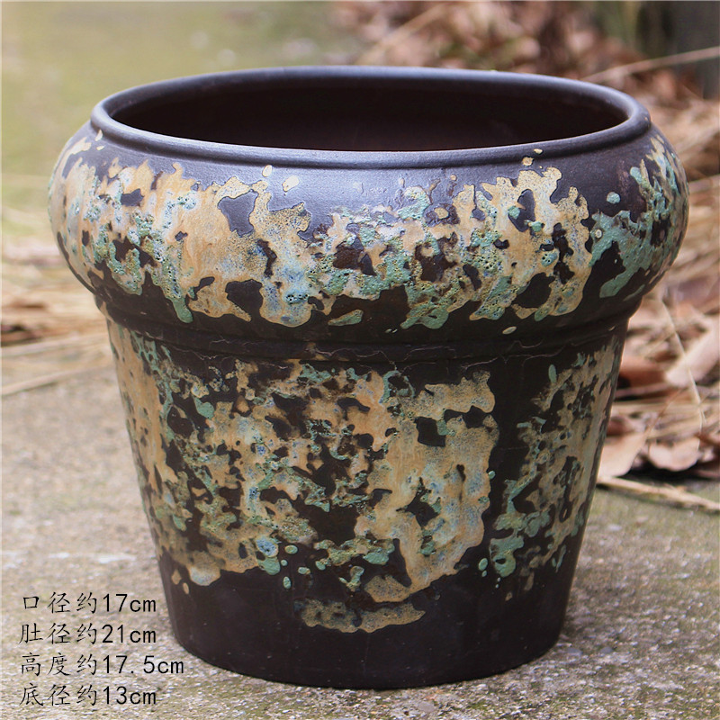 宜興紫砂シンプルな植木鉢流泉メープル陶器ポットシャオジ風シンプルな玄関盆栽鉢植え大型家庭用セラミック|undefined