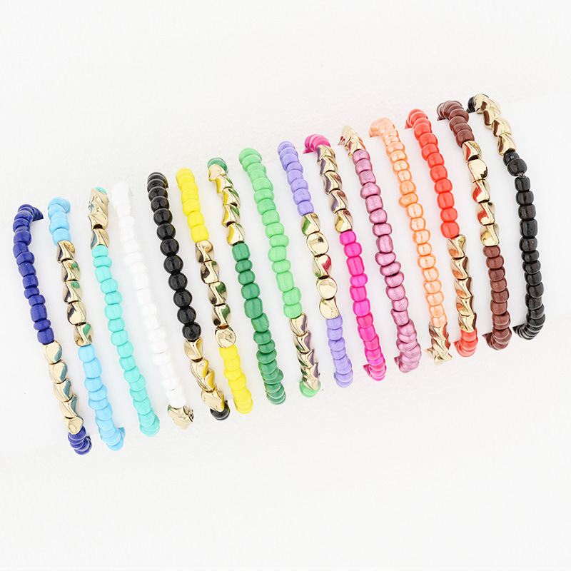 13g Weight Bracelets Classification 1 Piece Quantity Daily Occasion Seed Bead Material Geometric Pattern Unisex Gender Plating Design Simple Style Style Simple Style Geometric Seed Bead Plating Unisex Bracelets 1
