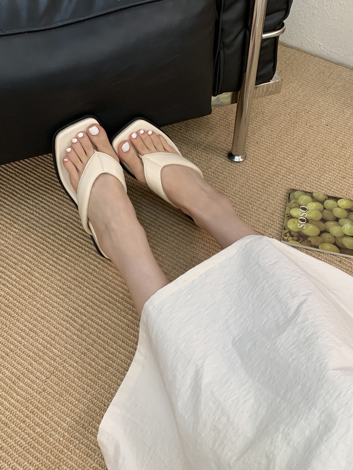 Women's Wedge Flip-flops Square-toed Thong Sandals For Summer_voghion.com