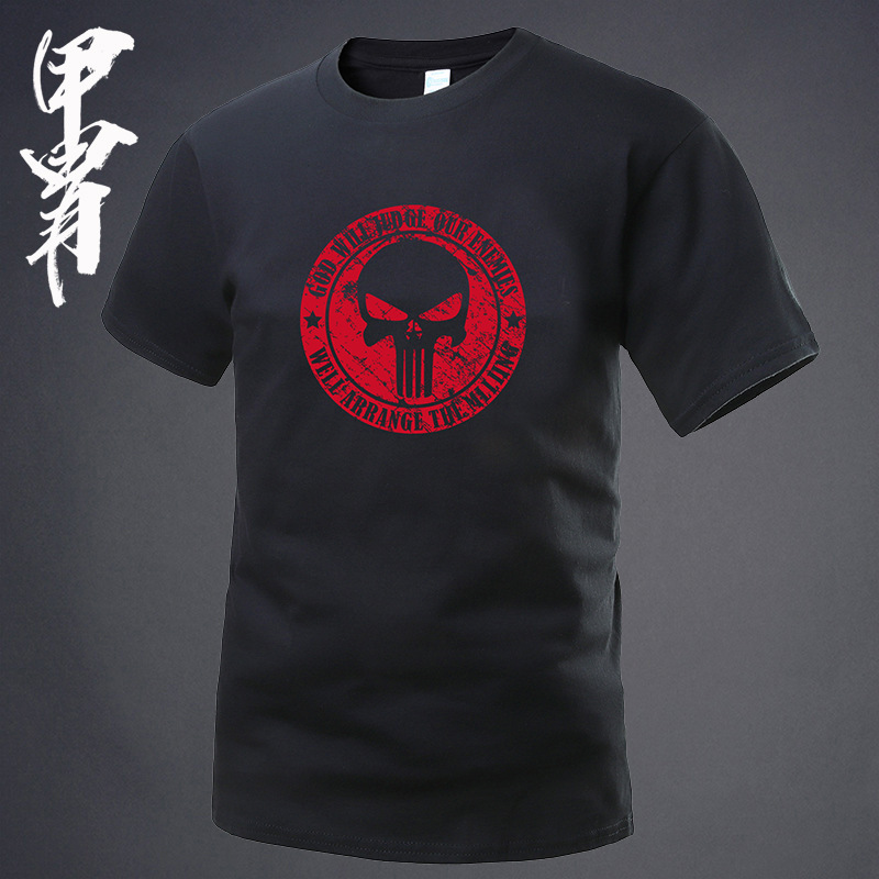 Nightcrawler Punisher Punisher Uncle Clothing Breathable Military Style New Summer Men's Round Neck Short-Sleeved T-Shirt Nightcrawler Punisher Punisher Uncle Clothing Breathable Military Style New Summer Men's Round Neck Short-Sleeved T-Shirt