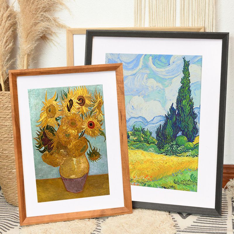 New Chinese Photo Frame 30 24 "Wall Hanging A4 Table DIY Photo Gift Framed Solid Wood Photo Frame Van Gogh Decorative Painting New Chinese Photo Frame 30 24 "Wall Hanging A4 Table DIY Photo Gift Framed Solid Wood Photo Frame Van Gogh Decorative Painting