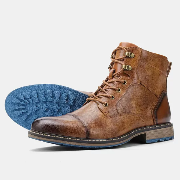 Big Yards Men Ankle Boots Winter Leather Warm Shoes Large Size Men's Shoes