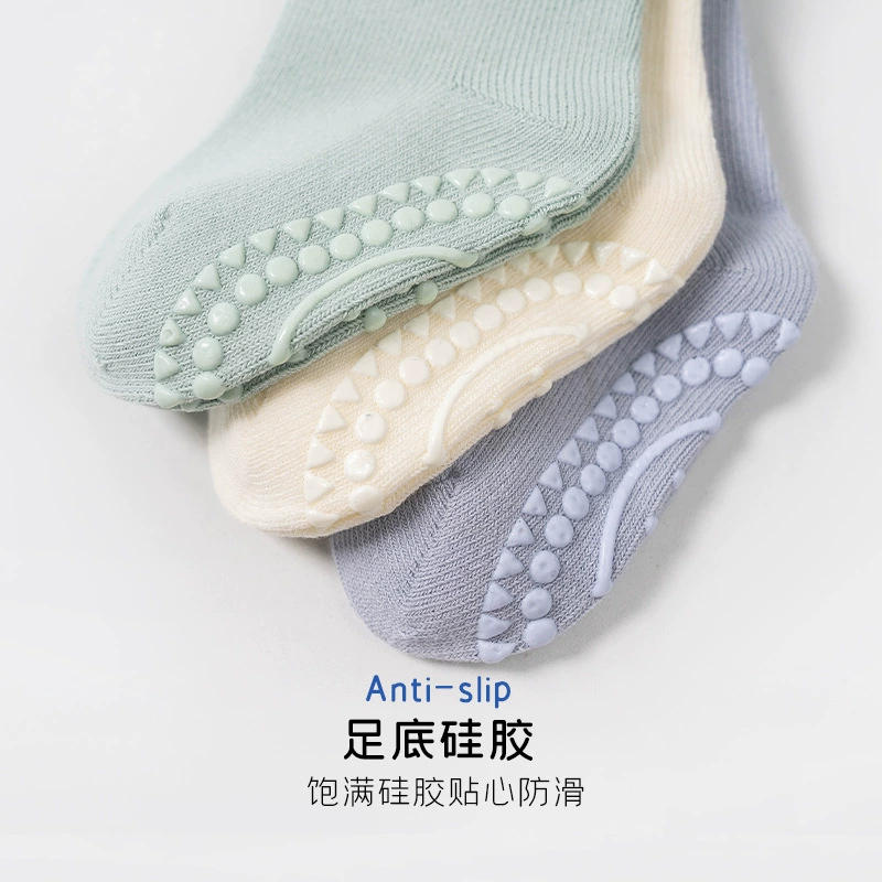 楚皮特 Autumn cotton children's keep warm breathable colored non-slip socks for early age