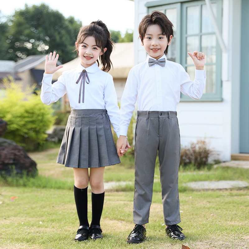 Conjunto de ropa de actuación de la escuela primaria, uniforme de jardín de infantes, uniforme escolar para niños y niñas, uniforme escolar, uniforme de clase para niños mayores