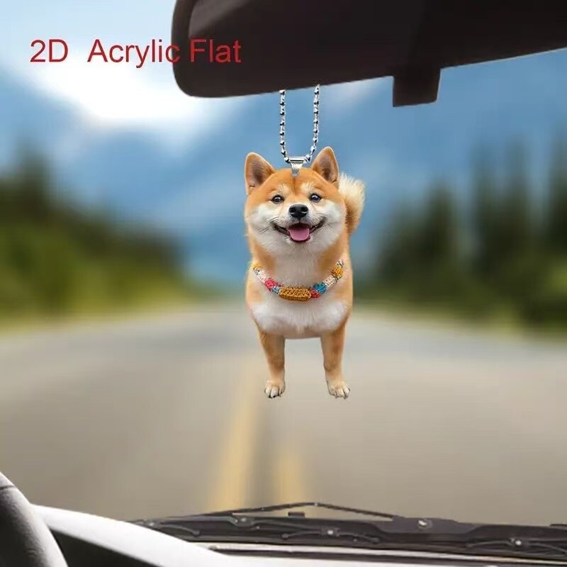 Cross-Border Popular Smiling Shiba Inu Christmas Tree Decoration Small Pendant School Bag Pendant Car Pendant Car Hanging