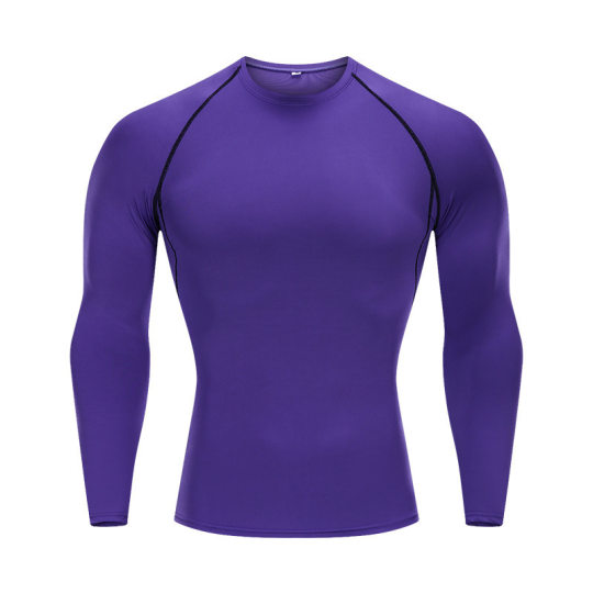 Tight Long-sleeved Men's Crewneck Sports Base Clothes T-shirt Breathable Quick-drying Clothes Sports Training Running Fitness Clothes