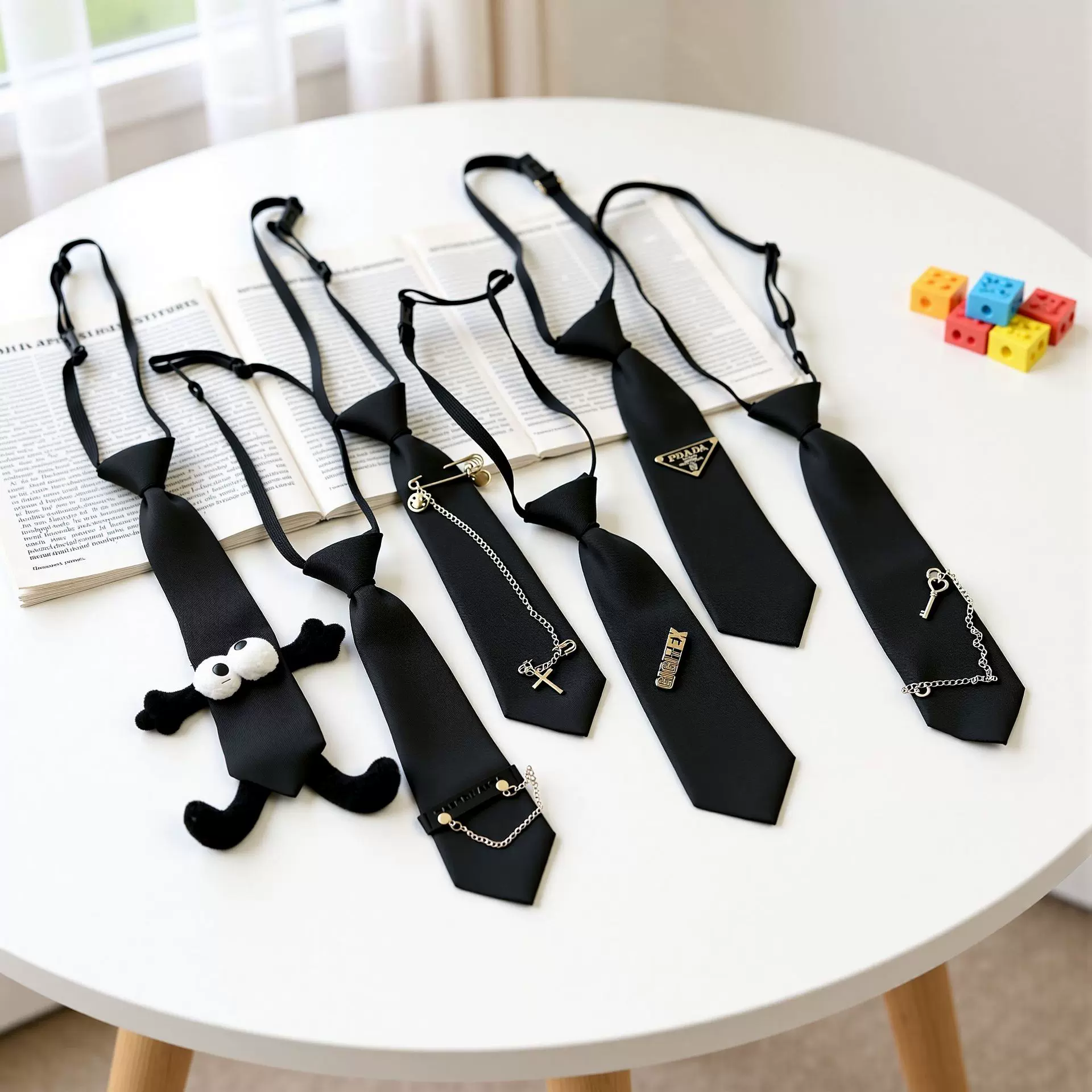 男童领带儿童个性学院风懒人学士服领结新款英伦风宝宝免打结洋气