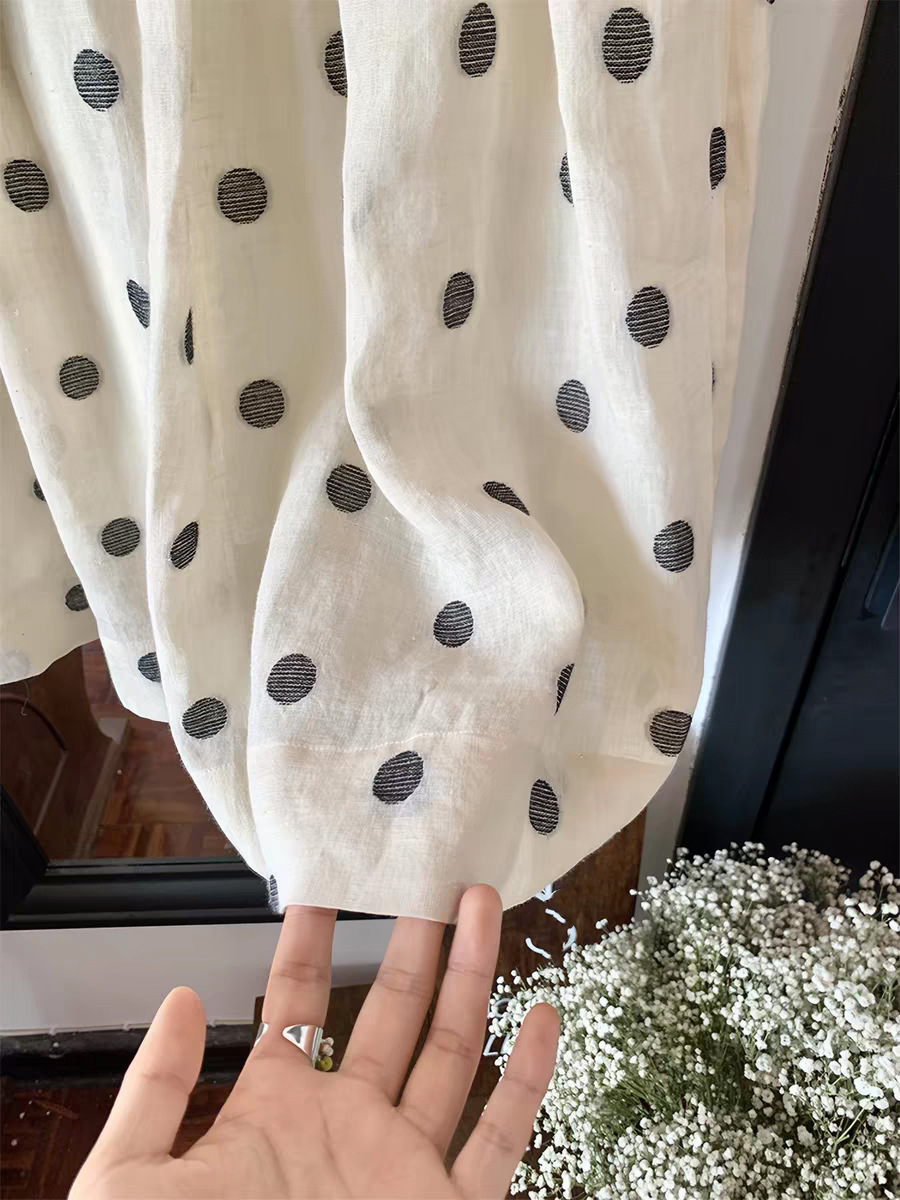 Váy maxi nữ eo cao xếp nếp phong cách Pháp vintage chất liệu linen — Màu sắc