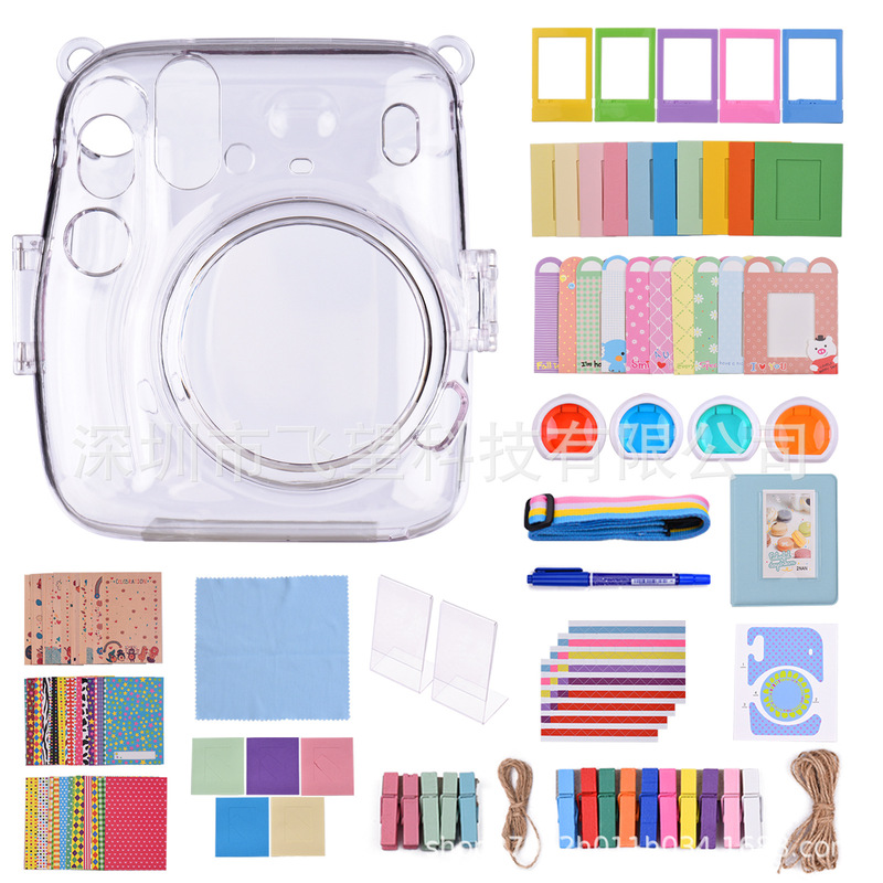 Polaroid Instax Mini 11 Transparent Crystal Shell Set Camera Bag Photo Album Photo Frame Sticker Filter