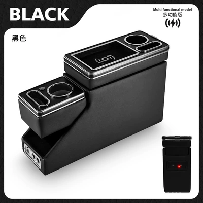 Suitable for Car Armrest Boxes Sienta/Freed/Stepwgn/Roomy/New and Old Models, Specifically for Storage Boxes (Armrest box) - luxurious-black-blue-light-wireless-charging