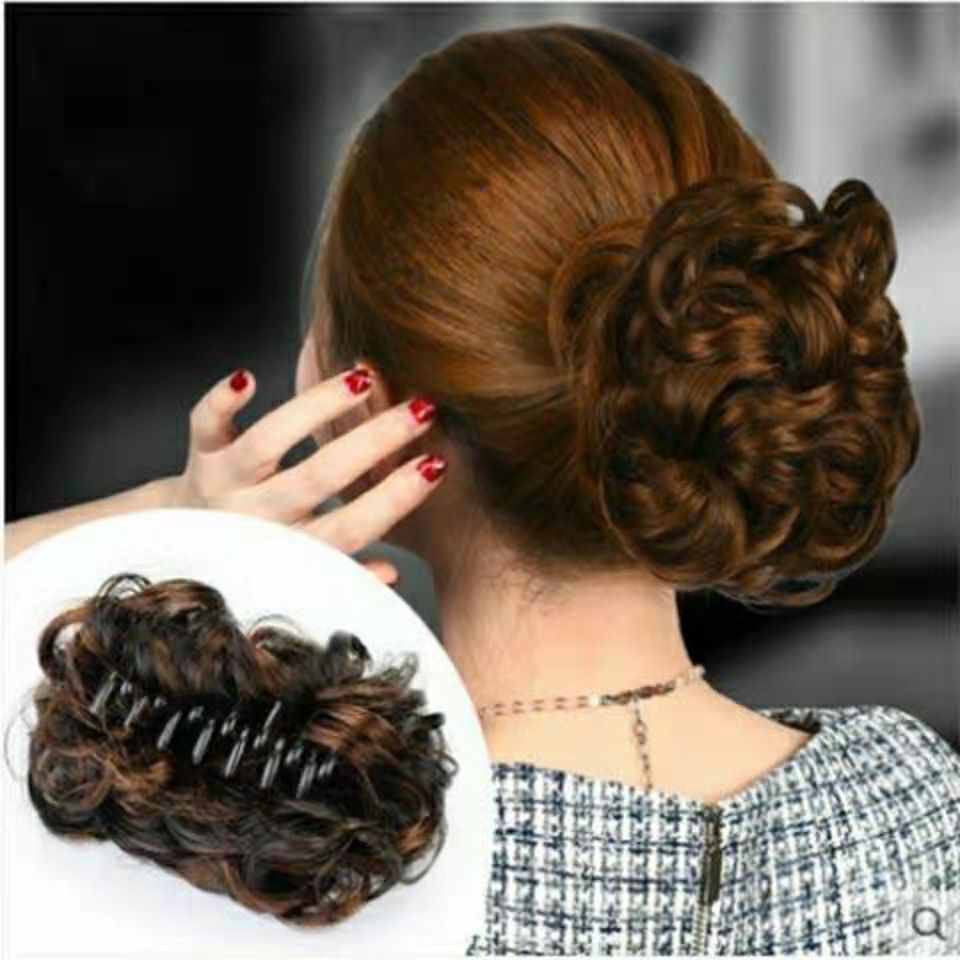 Peluca tocado flor clip de pelo grande updo pelo headwear Pelo Corto hembra espalda Cabeza pelo anillo bolsa de pelo Cola de Caballo clip superior