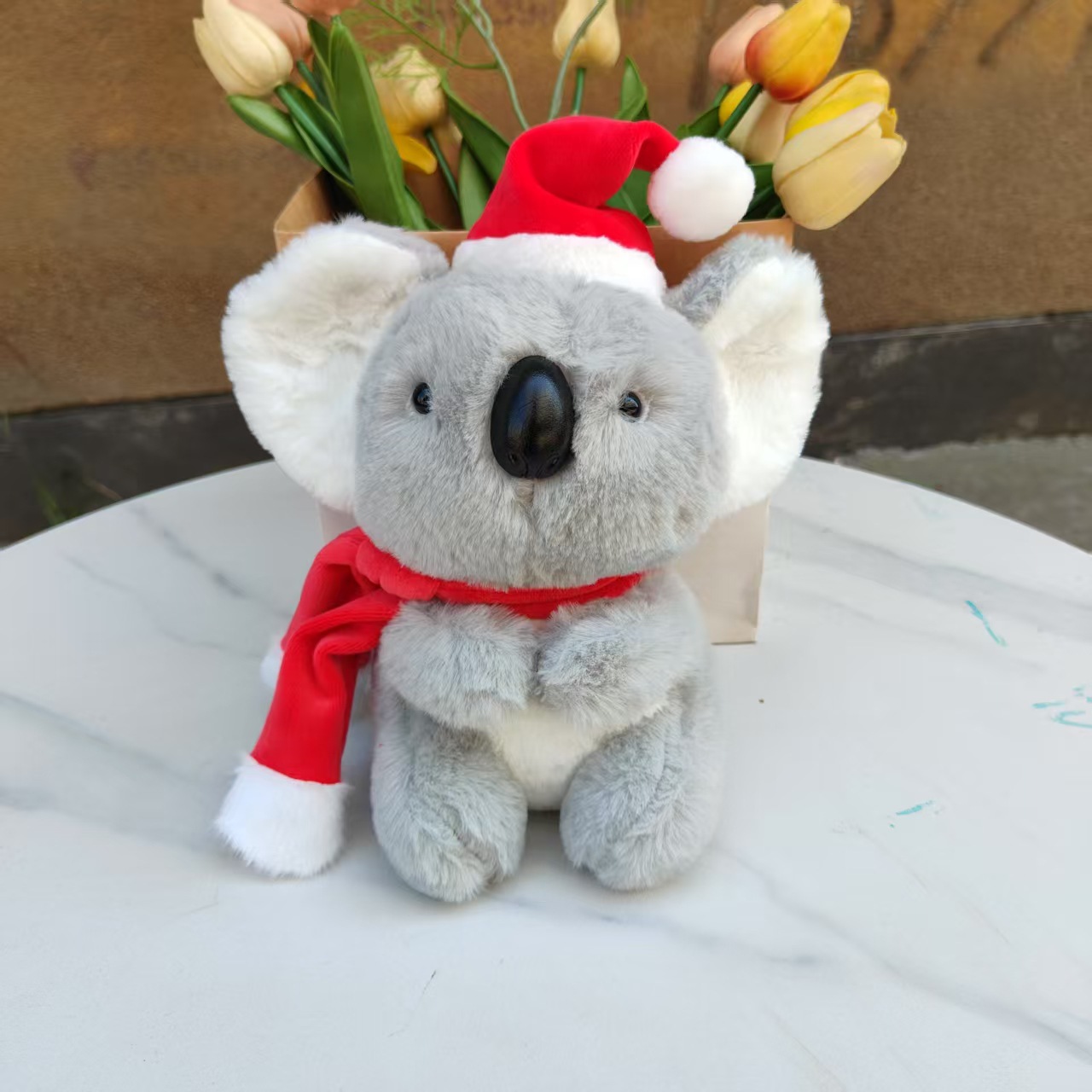 Regalos de Navidad Papá Noel juguetes de peluche bufandas rojas lindas pingüinos osos polares muñecas al por mayor