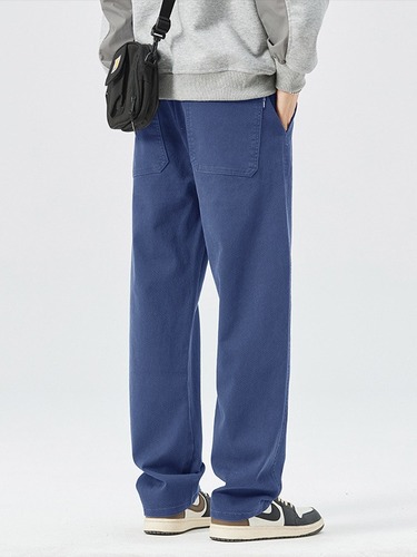 Men's Spring and Autumn Wide Leg Casual Pants, Unisex Straight Leg Pants, Comfortable Drape, Trendy Lyocell Denim Jeans for Men