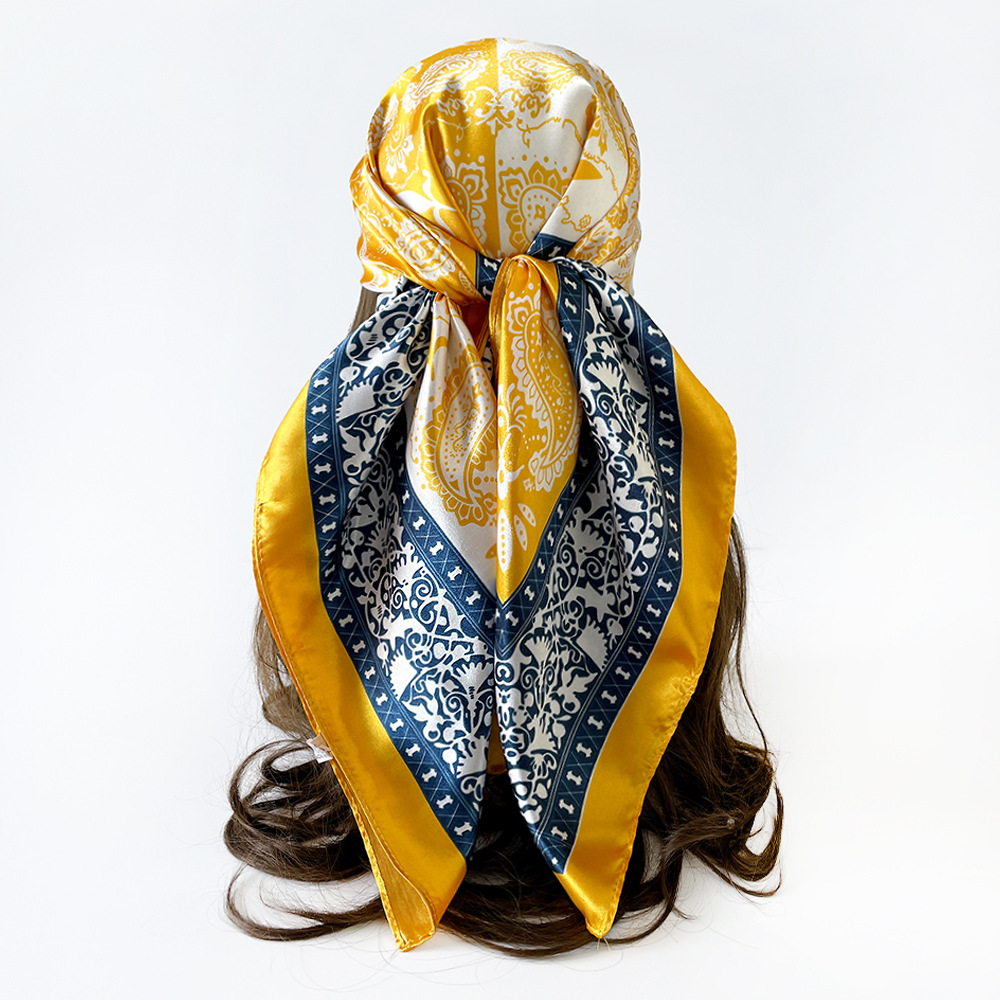 Women's Classic Silk Scarf Hijab Square Shawl For Head And Bag_voghion.com
