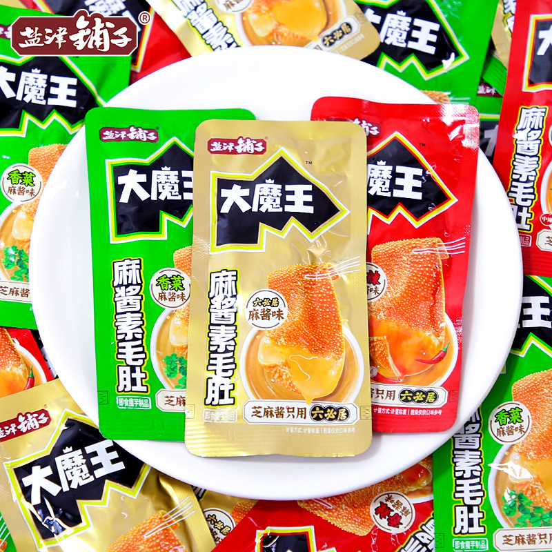 盐津铺子大魔王六必居麻酱18g素毛肚小包装魔芋爽解馋小零食散装|undefined