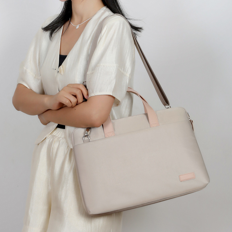 新款大容量彩色女士手提包化妆包文件包斜挎时尚休闲笔记本电脑包