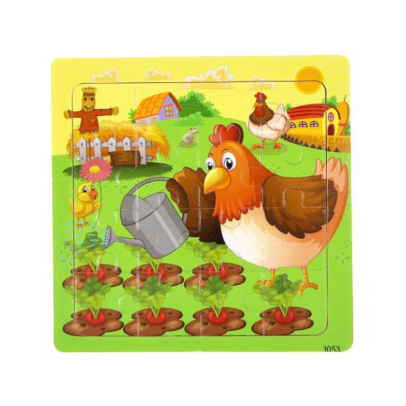 Puzzle plano de madera para niños pensamiento lógico juguetes de entrenamiento de mano movimiento fino