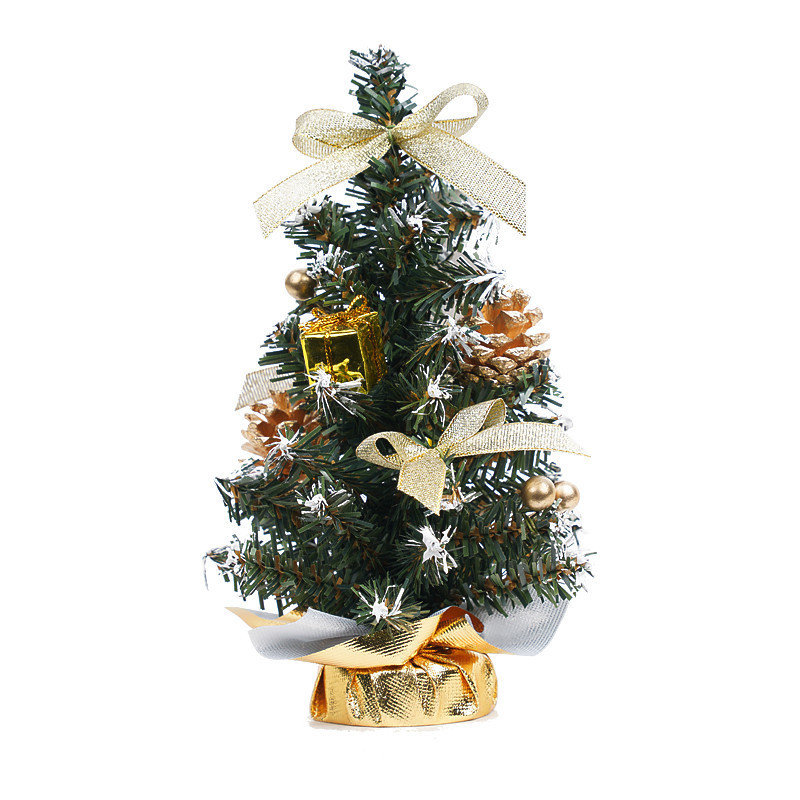 クリスマス装飾デスクトップ装飾品 20/30/40 センチメートルゴールドとシルバーミニクリスマスツリー鉢植えオフィス装飾|undefined