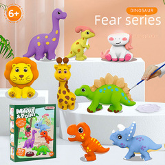 Children's DIY Dinosaur Graffiti 3D Model Painting with Plaster, Creative Handmade Puzzle Toy & Refrigerator Magnet
