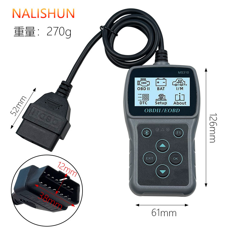 Nuevo obd Detector de fallas del coche Detección de la batería Diagnóstico del coche OBD2 Scanner MS310