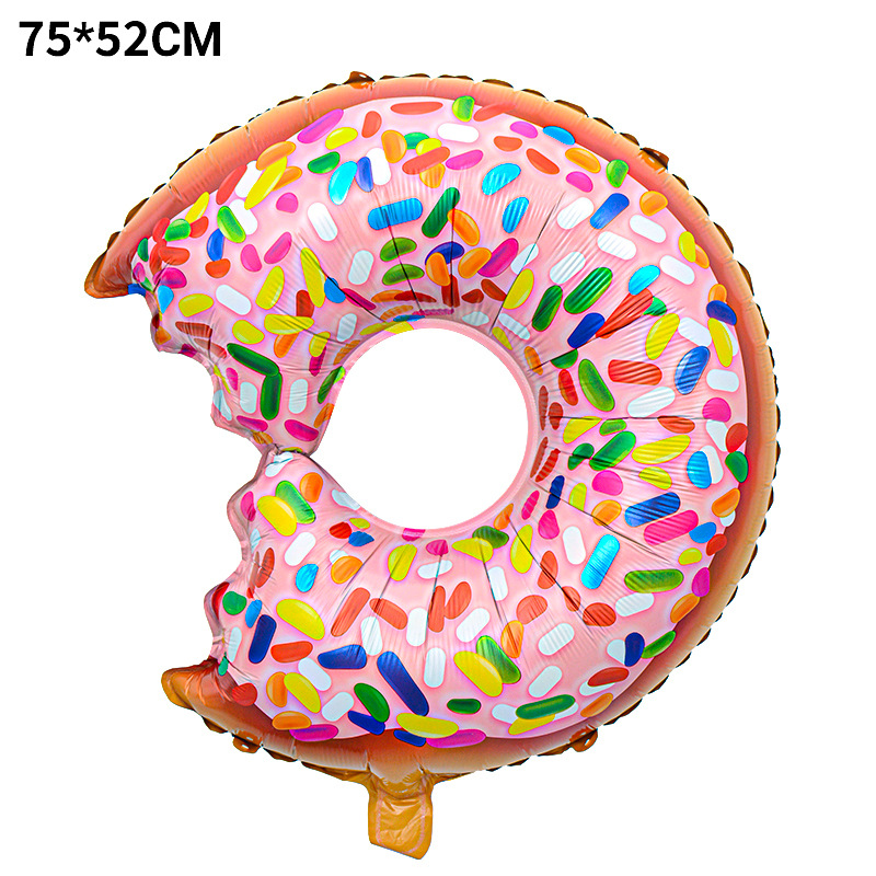 Nuevos globos de aluminio con forma de donut, hamburguesa, pizza, palomitas de maíz, helado, artículos de decoración para cumpleaños infantiles, globos. image 14